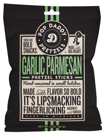Pop Daddy Snacks - Garlic Parmesan Pretzel Sticks